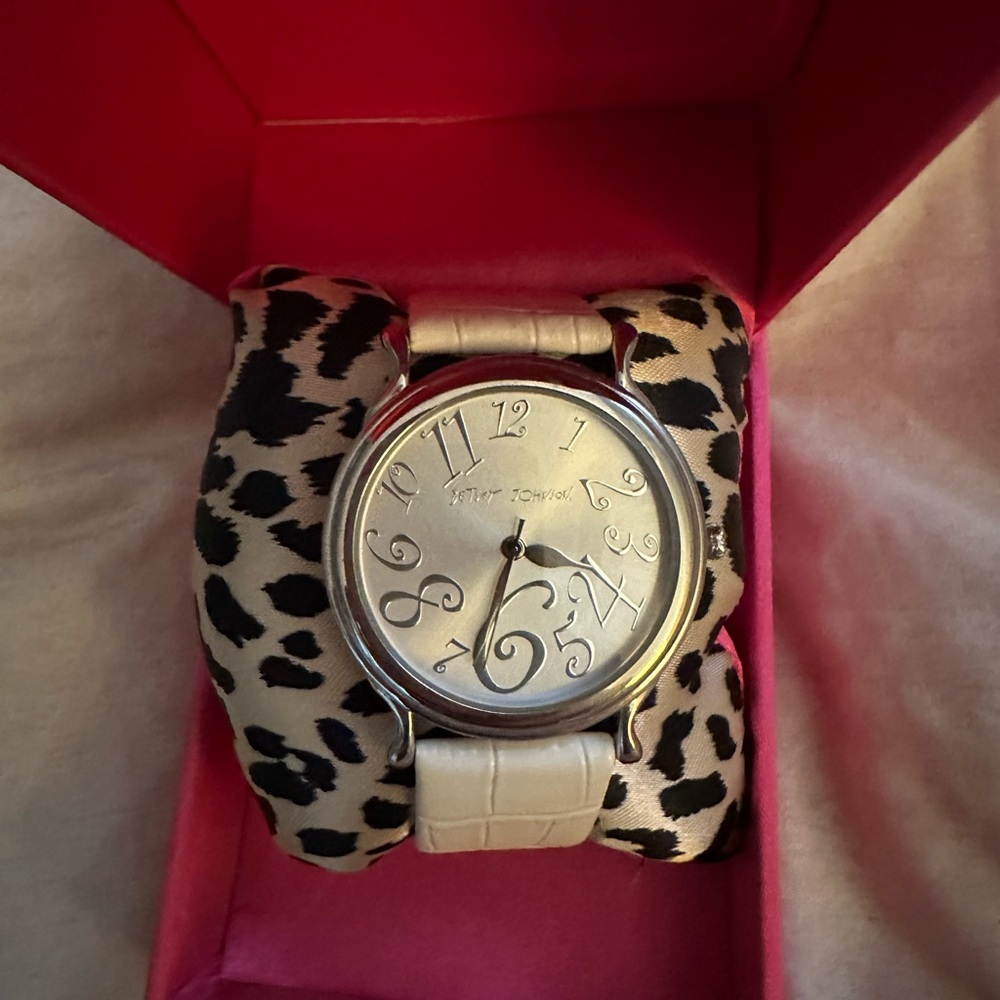 Betsey Johnson Silver and Cream Watch